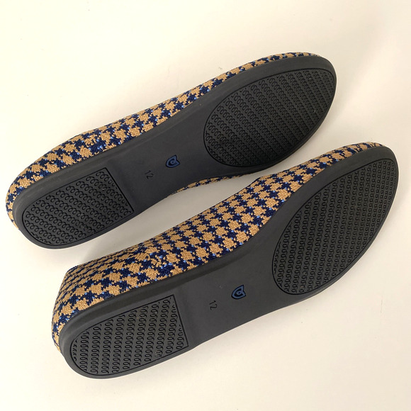 ROTHY'S Sapphire Camel Houndstooth Loafer Flat Slip On Round Toe Brown Blue 12 - Picture 7 of 10